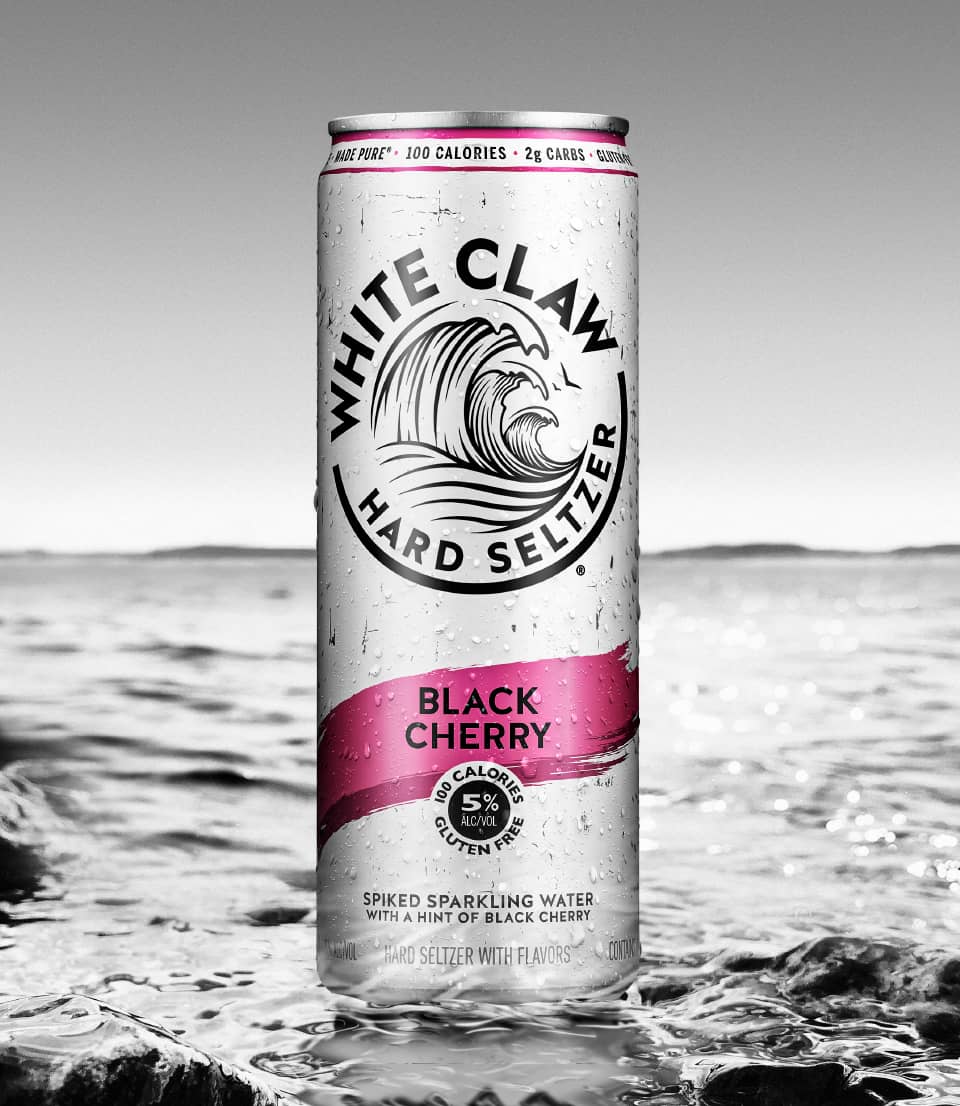 White Claw tin with Black cherry flavor