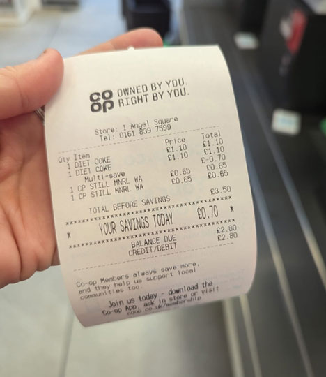 Co-Op reciept