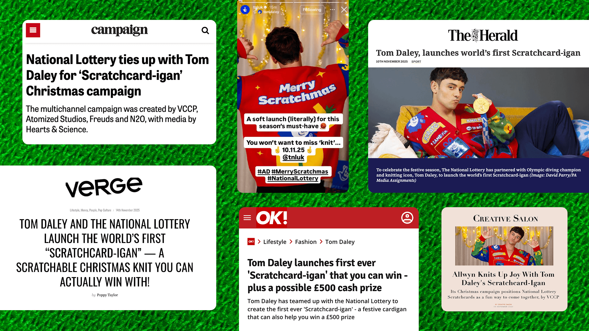 Multiple article screenshots