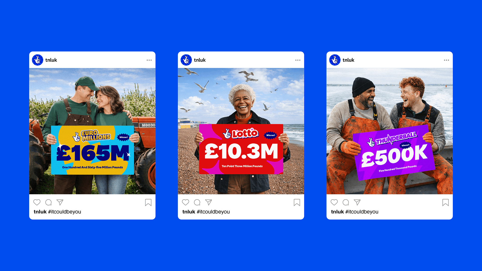 Social posts of winners