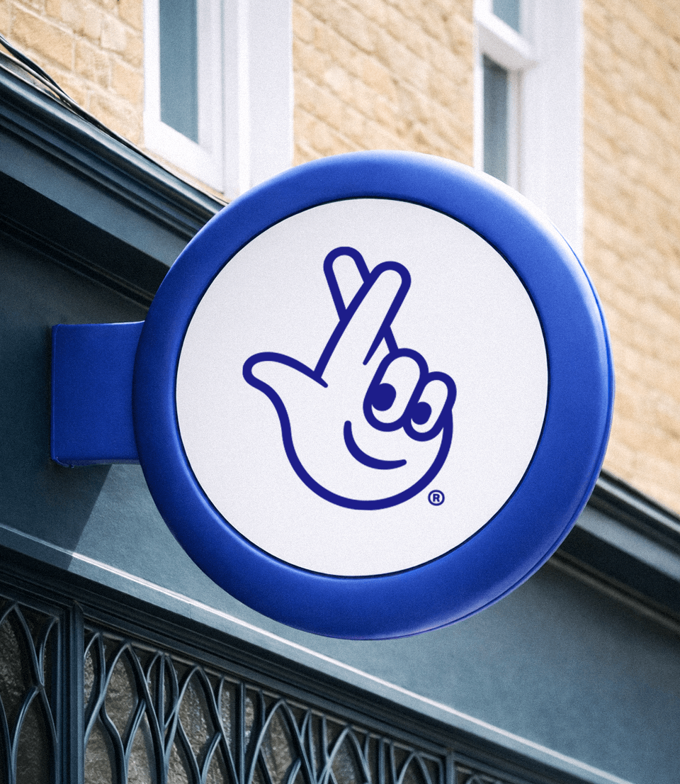Corner shop round sign